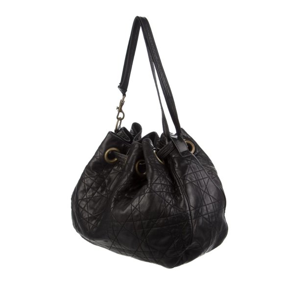 CHRISTIAN DIOR Vintage Large Cannage Drawstring Bag - Picture 8 of 9